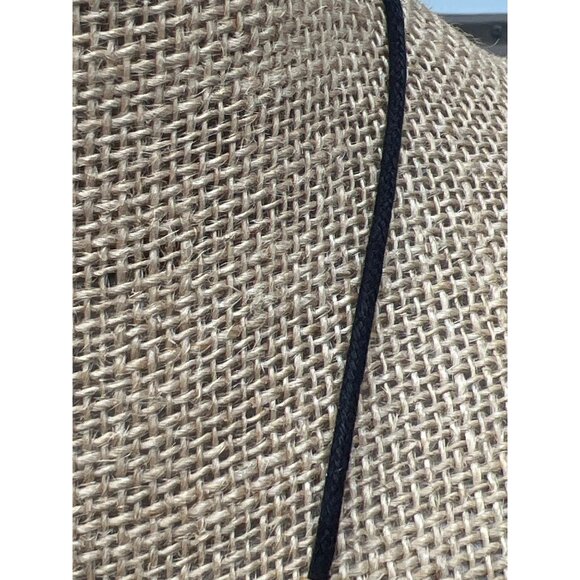 Madewell Black Cord Necklace  Geometric Gold Tone Pendants Adjustable Geometric - Picture 3 of 4
